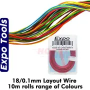 Layout Wire 18/01mm cable 10m range of colours Model Railways Expo Tools