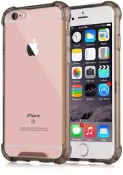 iPhone 6 Plus 6s Plus Case Clear Rigid PC Back, TPU Bumper - Grey