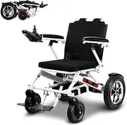 Electric Wheelchairs for Adults, Support 220 Lb Foldable Aluminum Alloy Power Wheelchairs with Electromagnetic Brake, 200W*2 Brushless Motor