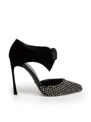 Black Crystal Embellished Pumps