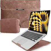 HeeYeal 15-16 Inch Laptop Sleeve Laptop Sleeve for MacBook Pro 16" M4/M3/M2/M1 Pro/Max 2025-2019, MacBook Pro 15" 2015-2012, with Stand Function PU Leather Laptop Bag, for HP Surface Samsung Laptop