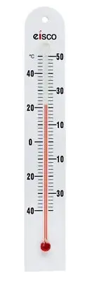 PVC Thermometer, -40 to 50C - White PVC Backing - Spirit Filled - Eisco Labs