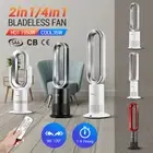 2 In 1 Bladeless Fan Heater Cooler Oscillating Air Cool Hot Fan w/Remote Control