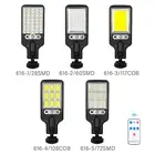 T0# Solar Street Lights 3 Modes Motion Sensor Lighting Wall Lamp with Remote Con