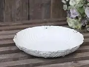 Chic Antique Plate Bowl with Shabby Chic Antique Design Diameter 22.5 cm Cream