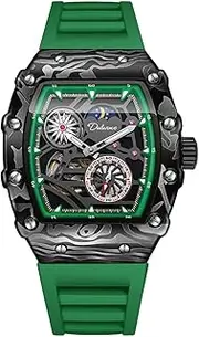 [DAXIAOYU] Fashion Flywheel Sports Watches for Men Automatic Mechanical Watch Luxury Luminous Wristwatch Moon Phase Tonneau Clock