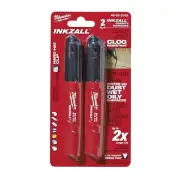 MILWAUKEE INKZALL BLACK MEDIUM POINT PERMANENT MARKER 2 PACK