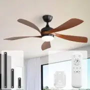 52 Inch Ceiling Fans with Lights and Remote, Outdoor Ceiling Fan with Light 6...