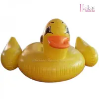 在飛比找Yahoo!奇摩拍賣優惠-夏日戲水黃色小鴨造型充氣泳圈充氣浮排
