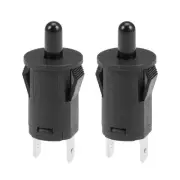 2 x Refrigerator Door Light Switch 10mm Momentary Fridge NC PB35 AC250V 3A Black