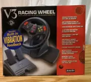 Vintage N64 V3 Driving Controller Steering Wheel Gas Brake Pedals Nintendo