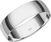 Women's 10K White, or Yellow Gold Wedding Band Classic Plain Simple 6MM by Brilliant Expressions