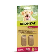 Drontal All Wormer Chewable Tablets for Large Dogs - 35 kgs - 2 pack (Bayer)