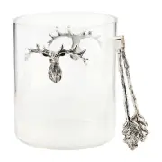 Mud Pie - Glass Deer Ice Bucket and Tongs Set