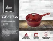 Eco+Chef 2QT Sauce Pan RED Hand Wash Oven Safe Non Stick