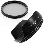 55mm Lens Hood Flowe Petal,CPL Filter for Panasonic Lumix DMC-FZ50 FZ30 Camera