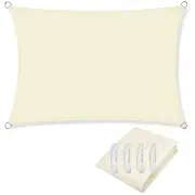 NNEOBA Rectangular Sunshade Sail UV Block Waterproof Canopy (Beige)