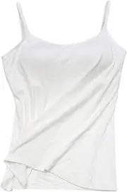 [Generic] Running Tops for Women Build in Shelf Bra Tank Top Adjustable Spaghetti Straps Soft Stretch Undershirt Cute Women's Crop Top