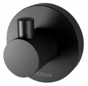 Phoenix RADII ROBE HOOK Round Plate MATTE BLACK *Australian Brand