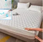Waterproof Throw Mattress Cover Bed Fitted Sheet Mattress Protector white