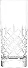 Stölzle Lausitz Juice Glasses Large I New York Bar Club 380 ml I Set of 6 Water Glasses I Brilliant Crystal Glass with Matte Decorative Cut I Set of 6 Glasses Shatterproof and Dishwasher Safe