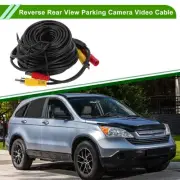 Reverse Rear View Parking Camera Video Cable 15m/49.21ft Black RCA/DC 1 Pcs