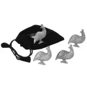 Andrea by Sadek Set 4 Silver Nickel Quail Napkin Rings Hunting Wildlife 19358 NB