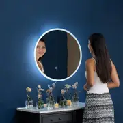 TOOLKISS 90cm LED Wall Mirror Bathroom Mirrors Light Decor Round