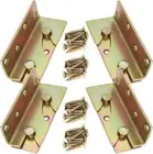 4 Sets Bed Rail Fittings No-Mortise Bed Rail Brackets Heavy Duty Bed Frame Hardw