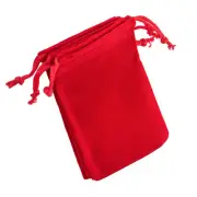 3 Small Velour Drawstring Pouch Jewelry Coin Velvet Bag Wedding 3" x 4.25" Red