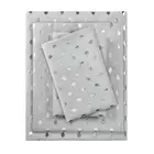 Metallic Dot 4-Piece Grey/Silver Microfiber Queen Printed Sheet Set
