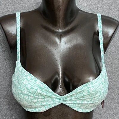 Victoria's Secret Swim 34A Swimsuit Bikini Top Removable Push-up Pad Mint Shells