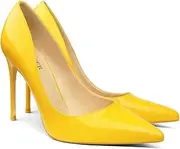 [COLETER] Women's 4 Inch Pumps Pointy Toe Wedding Dress Shoes Slip on Stiletto Pumps