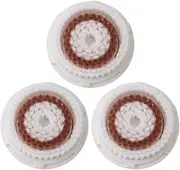 Asopetch 3Pack Facial Cleansing Brush Head Replacement, Facial Cleansing Brush Head, Whitening Facial Brush Heads, for Acne Prone, Clogged, Enlarged Pore, Deep Pore Radiance Skins (Brown)