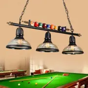 Pool Table Pendant Light 9pc Billiard Balls Vintage Hanging Light 7' - 8 ' Table