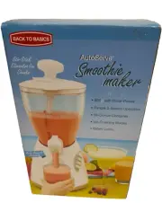 Back to Basics. AutoServe Smoothie Maker Blender. dispenser. Ice, Fruit. NEW