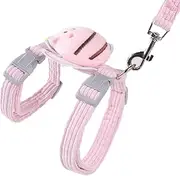 Cat Harness and Leash Escape Proof for Dog & Cat Outdoors Walking Travel - Kitten Harness Grid (Pink, M)