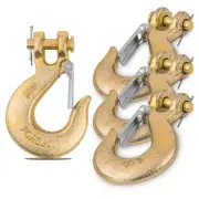 4Pack 5/16 Inch Clevis Slip Hook with Safety Latch - Heavy Duty Grade 70 Stee...