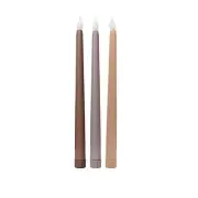 3 Assorted 11" LED Flameless Taper Candles Lights Party Events Home Supplies