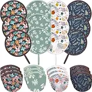 Kigley 12 Pcs Abstract Styles Foldable Flying Disc Fans with Bag, Handheld Cooling Fan Folding for Wedding Fun Birthday Party Summer Outdoor Activity Game Portable, 4 Patterns(Flowers)