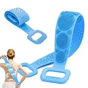1pc Silicone Body Scrubber Shower Brush Bath Exfoliating Brush Belt Back Scrub Body Cleaner Cleaning Strap Bathroom Accessories
