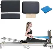AluminumFoldable Pilates Reformer Machine, with Reformer Resistance Bands, Reformer Box, Padded Jump Board for Home Gym Yoga Exercise