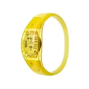 2-96 Yellow Sound Activated LED Bracelet Light Up Flashing Voice Control Bangle