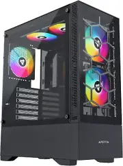 Eclipse-Bk Eclipse Mid Tower Gaming PC Case W/ 5X 120Mm ARGB Fans, 366 RGB Light