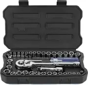 WORKPRO 39-Piece Drive Socket Set 39-Pièce, Silver Blue Red Black