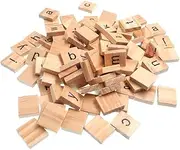 (1x Pack, C03) - Raylinedo 100X Wooden Scrabble Tiles Letter Alphabet Scrabbles Number Crafts English Words LOWERCASE MIXED