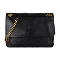 在飛比找蝦皮商城優惠-YSL SAINT LAURENT NIKI黑字LOGO V