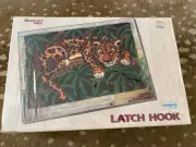 NOS Wonder Art Leopard Latch Hook Kit # 4496 34” x 50” Rug Animal New Sealed