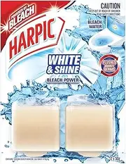 Harpic Bleach Power, White & Shine Toilet Cistern Cleaner, Twin Pack