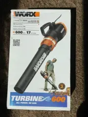 WORX WG520 12 Amp Turbine 600 Electric Leaf Blower (New Sealed) NEW